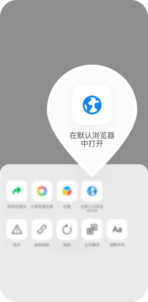 点击微信右上角的更多按钮，再选择在默认浏览器中打开